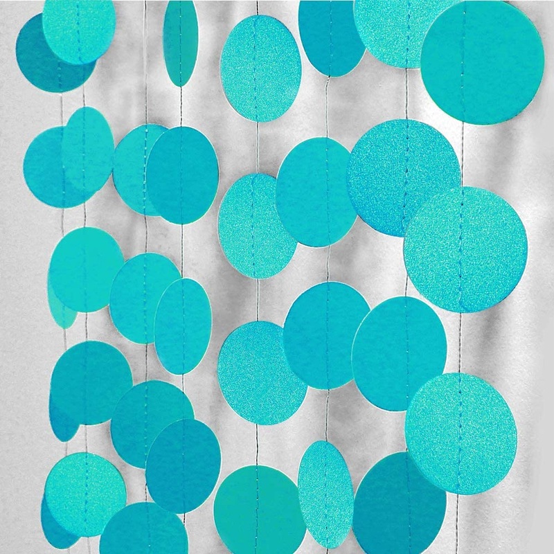 4pcs Ocean Blue Circle Dots Garland Home Decor