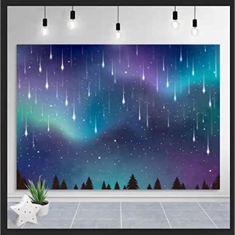 Aurora Shooting Star Backdrop 5x7 ft Fabric