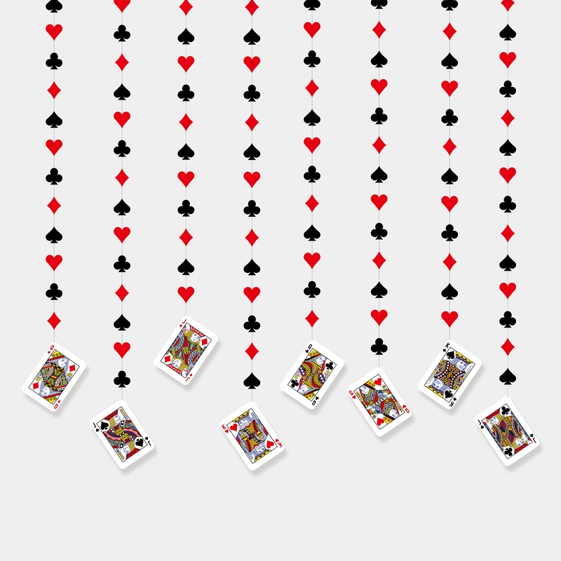 Casino Party Poker Night Card Garland (8 Pcs)