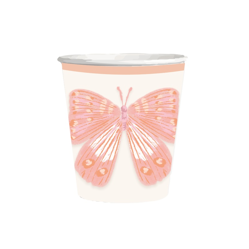 Garden Party Butterfly 9oz Paper Cups (Pack of 50)