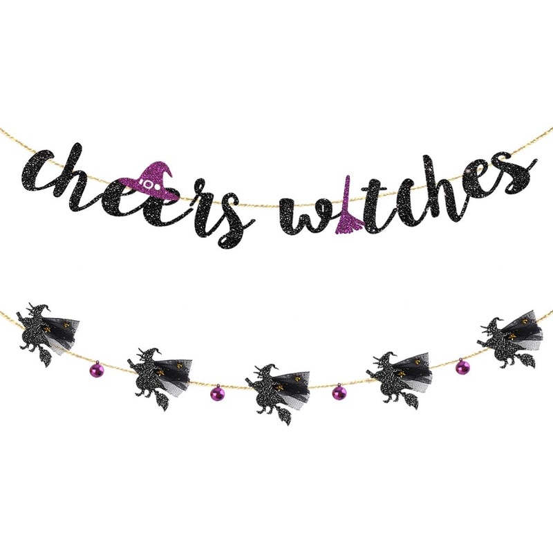 Halloween 'Cheers Witches' Banner Kit in Black & Purple (18Ft)