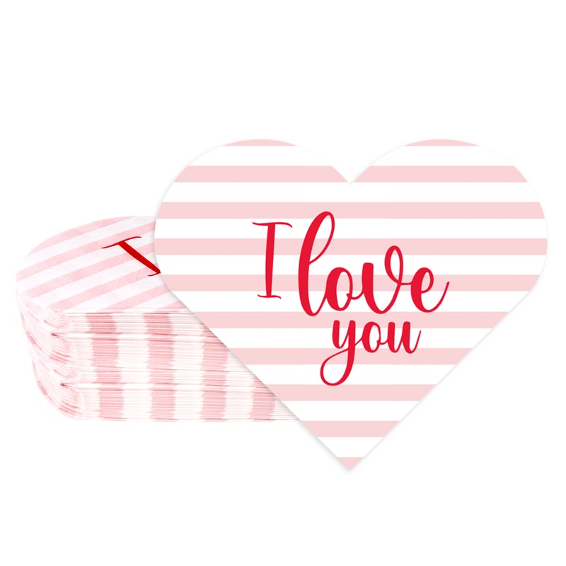 Heart Shaped Valentine's Day Napkin (50 pcs)
