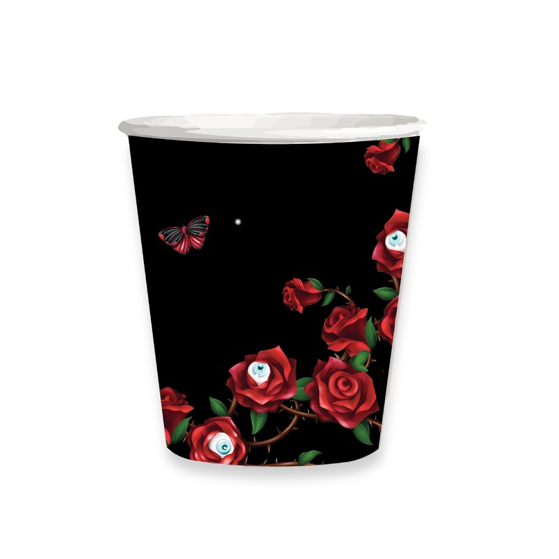 Rose Skeleton Halloween Cups with Eyeballs And Butterfly (50pcs)