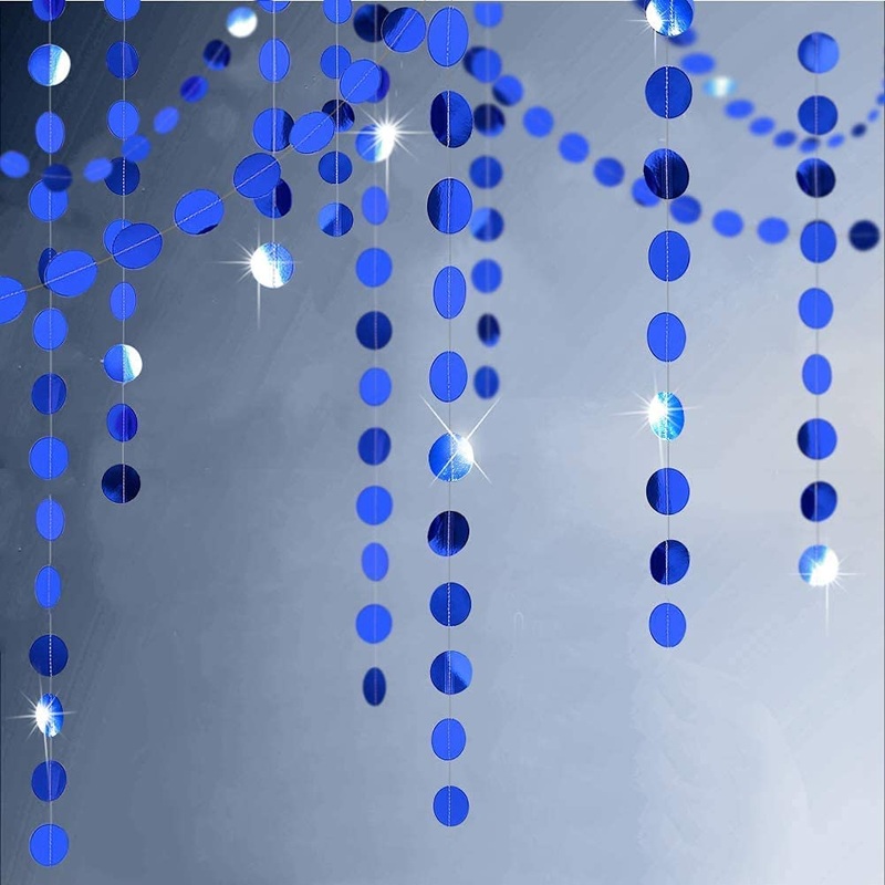 Royal Blue Circle Dots Garland (52ft)