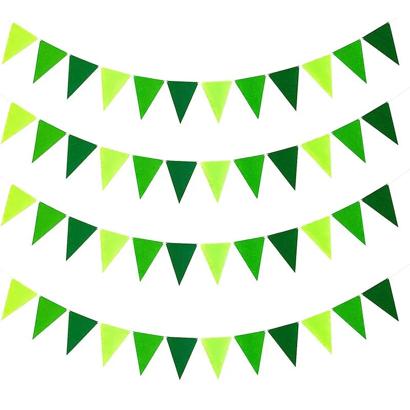 Tropical Themed Pennant Bunting Flags Banner in Green (8ft)