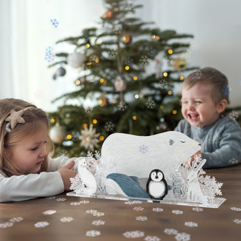 Winter Friends Centerpiece with Polar Bear & Penguine