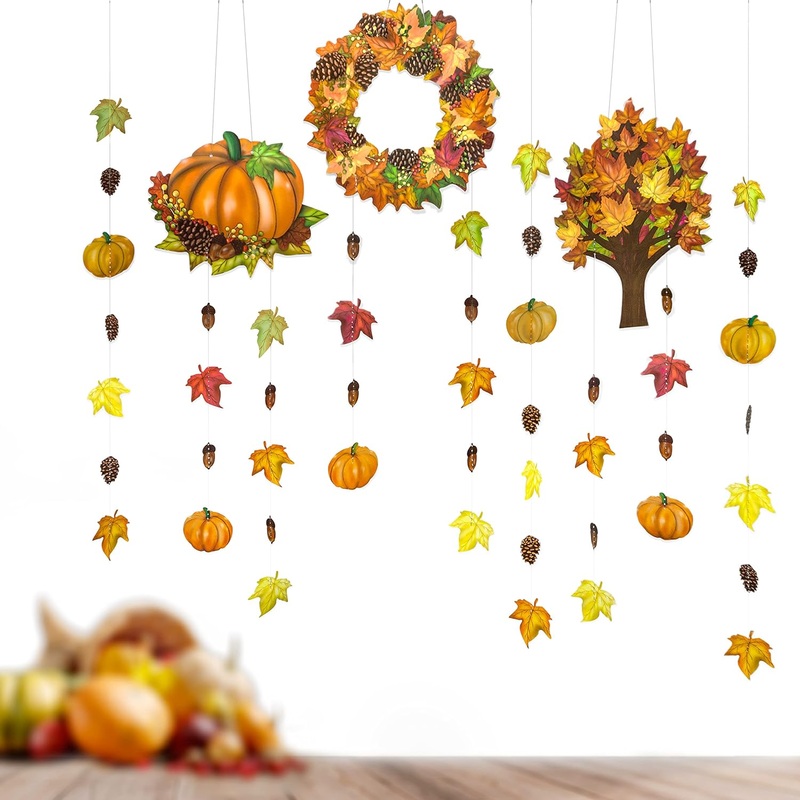 Fall Pumpkin and Leaf Garlands Set (6pcs)