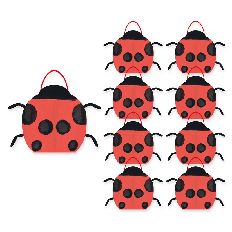 Garden Party Ladybug Shaped Gift Bag (8 Pcs)