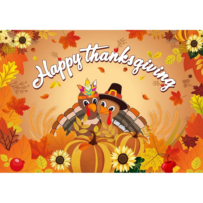 Happy Thanksgiving Fabric Photography Backdrop 7x5 ft