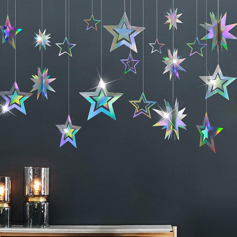 Iridescent Star Holographic Garlands