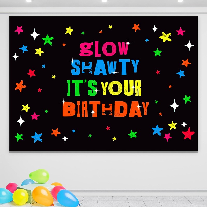 Neon Backdrop For Birthday Party (5x7 ft)
