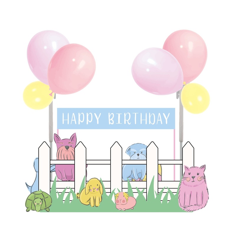 Pastel Pet Themed Birthday Party Centerpiece