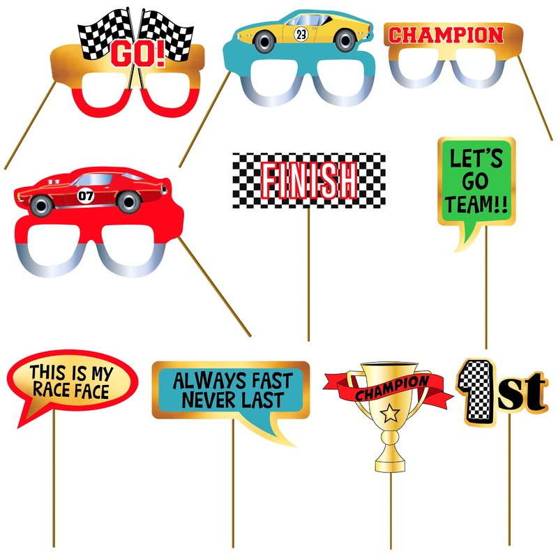 Race Car Themed Photo Props Set (10 pcs)